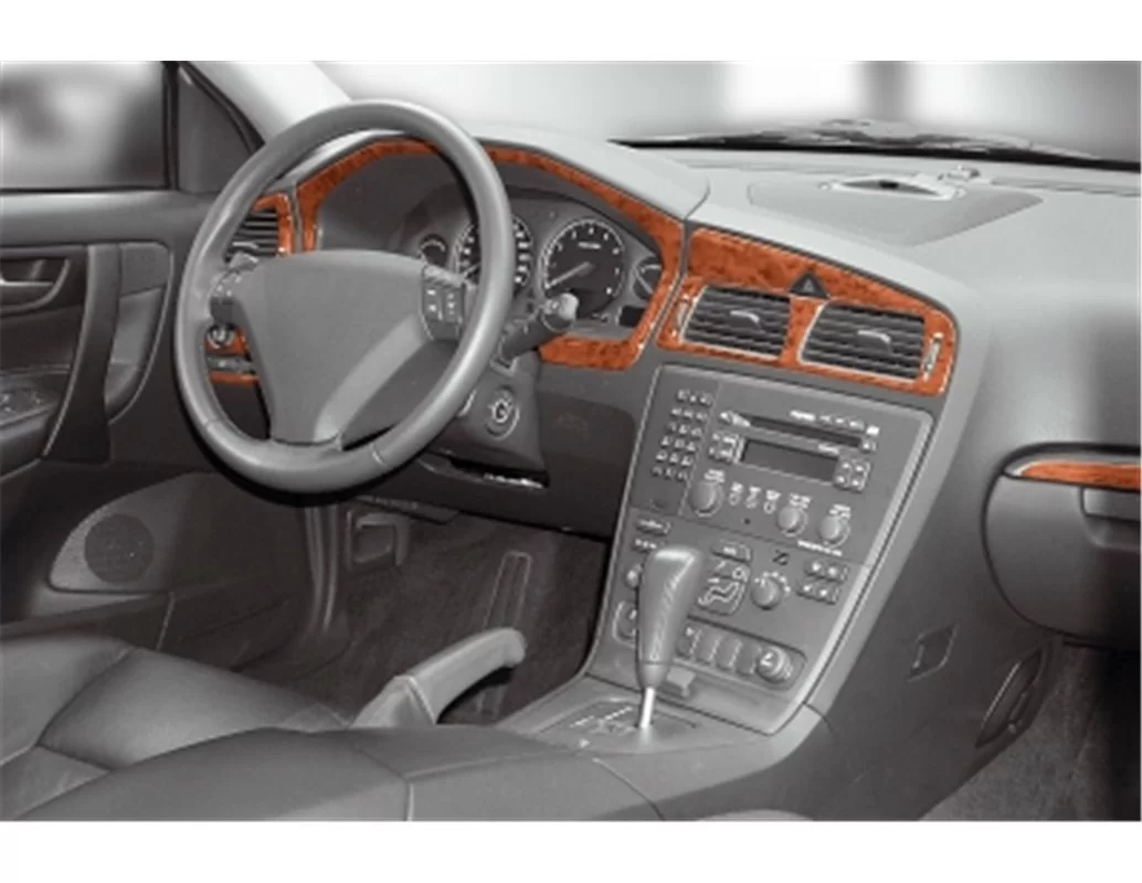 Volvo S 60-V 70 05.05-12.09 Kit de garniture de tableau de bord intérieur 3D Dash Trim Dekor 8-Parts - 1