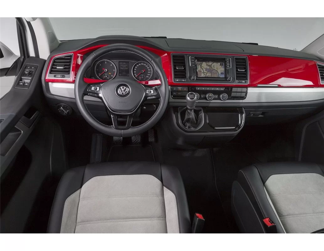 Volkswagen Transporter T6 2016 Kit de garnitures de tableau de bord intérieur 3D Dash Trim Dekor 20-Parts - 1