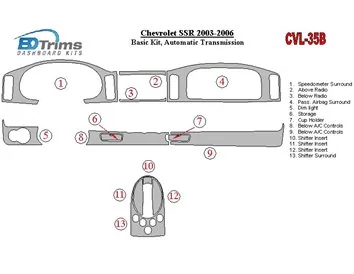Chevrolet SSR 2003-2006 Basic Set Interieur BD Dash Trim Kit - 1