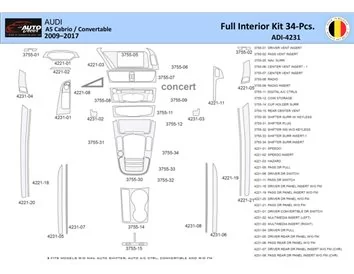 Car accessories Audi A5 Cabrio 2008–2016 Interior WHZ Dashboard trim kit 40 Parts