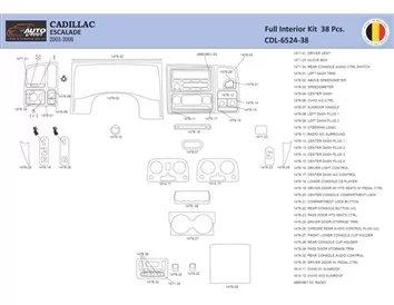 Cadillac Escalade 2003–2006 Interieur WHZ Dashboardafwerkingsset 34-delig - 1