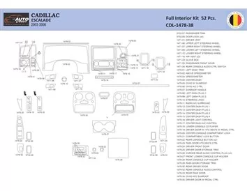 Cadillac Escalade 2003–2006 Interieur WHZ Dashboardafwerkingsset 52 delen - 1