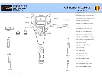 Car accessories Chevrolet Aveo T300 2012–2020 Interior WHZ Dashboard trim kit 21 Parts