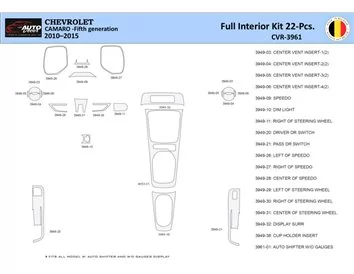 Car accessories Chevrolet Camaro 2010-2015 Interior WHZ Dashboard trim kit 22 Parts