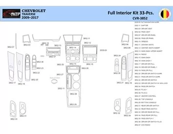 Chevrolet Traverse 2009-2013 Intérieur WHZ Kit de garniture de tableau de bord 33 pièces - 1