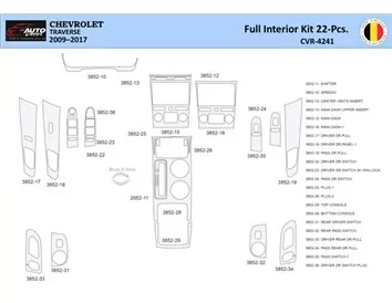 Chevrolet Traverse 2009-2013 Intérieur WHZ Kit de garniture de tableau de bord 22 pièces - 1