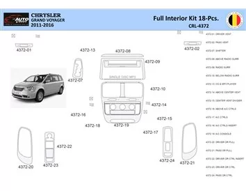Car accessories Chrysler Grand Voyager 2011-2016 Interior WHZ Dashboard trim kit 18 Parts