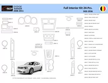 Car accessories Dodge Avenger 2008-2010 Interior WHZ Dashboard trim kit 24 Parts