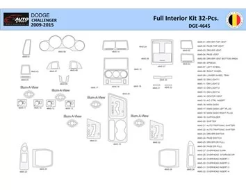 Car accessories Dodge Challenger 2011-2015 Interior WHZ Dashboard trim kit 42 Parts