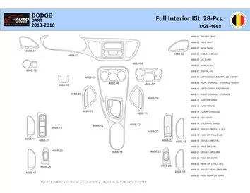Car accessories Dodge Dart PF 2012-2016 Interior WHZ Dashboard trim kit 28 Parts