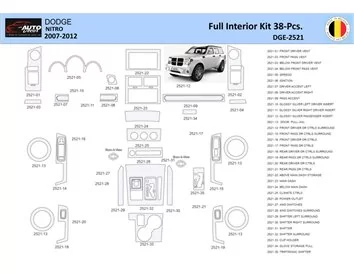 Car accessories Dodge Nitro 2007-2012 Interior WHZ Dashboard trim kit 38 Parts