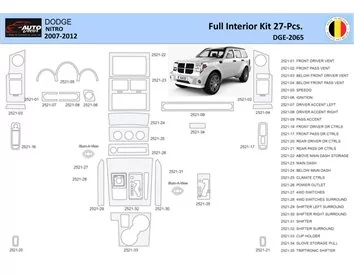 Car accessories Dodge Nitro 2007-2012 Interior WHZ Dashboard trim kit 37 Parts