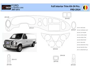 Ford E-Serie E-Van 2008-2011 Interieur WHZ Dashboard trim kit 10 Delig - 1
