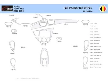 Ford Focus 2000-2005 Intérieur WHZ Kit de garniture de tableau de bord 19 pièces - 1
