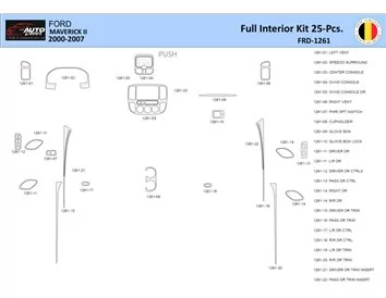 Car accessories Ford Maverick II 2000-2005 Interior WHZ Dashboard trim kit 25 Parts