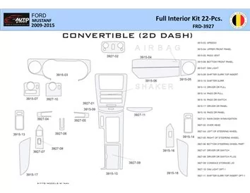 Ford Mustang 2010-2015 Intérieur WHZ Kit de garniture de tableau de bord 22 pièces - 1