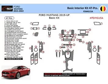 Ford Mustang 2015-2023 Interieur WHZ Dashboard trim kit 47 onderdelen - 1