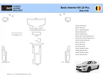 Car accessories Honda Accord 2014-2022 Interior WHZ Dashboard trim kit 15 Parts