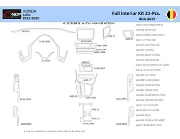 Honda Civic X 2012-2015 Intérieur WHZ Kit de garniture de tableau de bord 21 pièces - 1