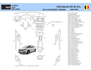 Car accessories Honda Civic XI 2015-2021 Interior WHZ Dashboard trim kit 41 Parts