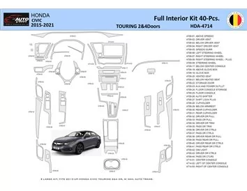 Car accessories Honda Civic XI 2015-2021 Interior WHZ Dashboard trim kit 40 Parts