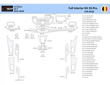 Honda CR-V 2012-2016 Intérieur WHZ Kit de garniture de tableau de bord 24 pièces - 1