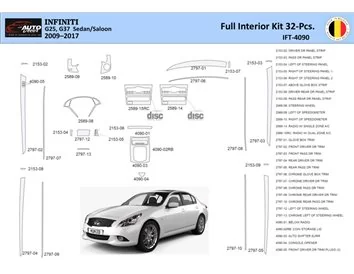 Infiniti G25 2009–2015 Cabrio Interieur WHZ Dashboard trim kit 32 Onderdelen - 1