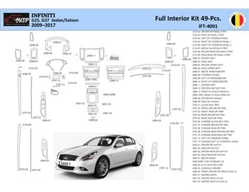 Infiniti G25 2009–2015 Cabrio Interieur WHZ Dashboard trim kit 49 Onderdelen - 1