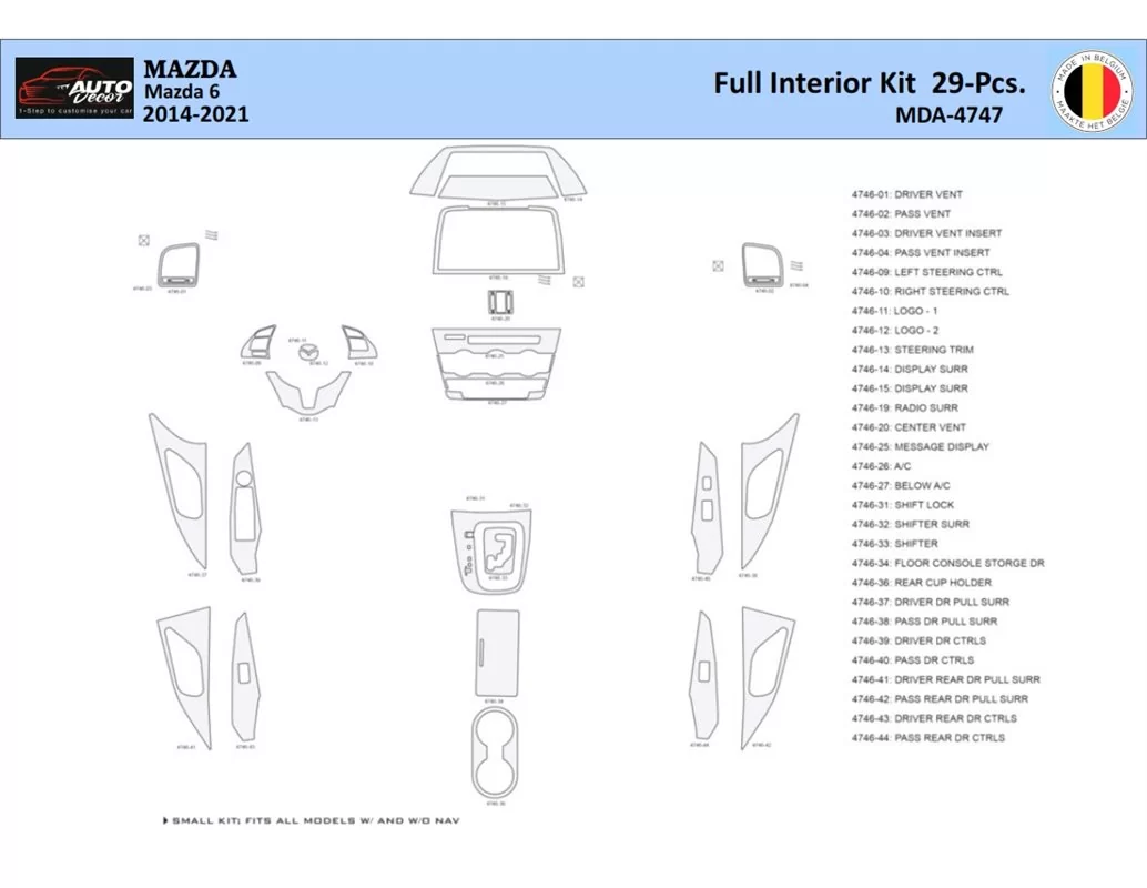 Mazda 6-2014-2021 Interieur WHZ Dashboard sierset 29 delig - 1