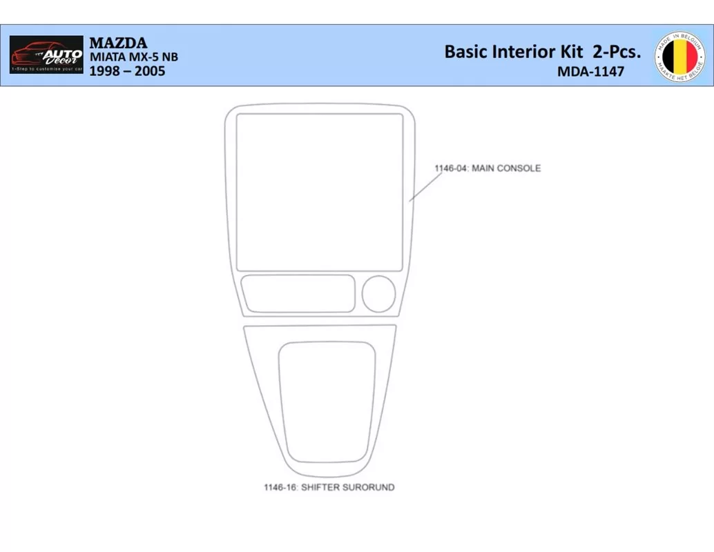 Mazda MX5 2000 Intérieur WHZ Kit de garniture de tableau de bord 2 pièces - 1