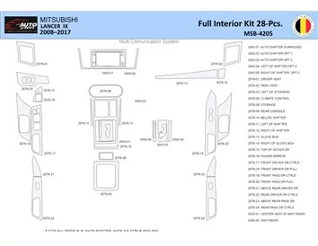 Mitsubishi Lancer-9-2007–2017 Interieur WHZ Dashboard trim kit 28 delig - 1