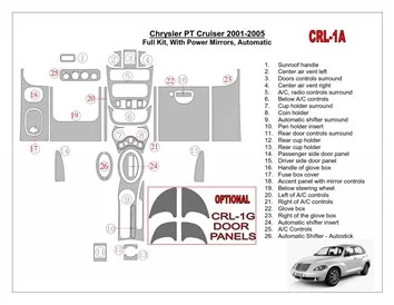 Ensemble complet Chrysler PT Cruiser 2001-2005, avec rétroviseurs électriques, boîte de vitesses automatique, ensemble de 24 piè