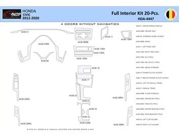 Car accessories Honda Civic X 2012-2015 Interior WHZ Dashboard trim kit 20 Parts