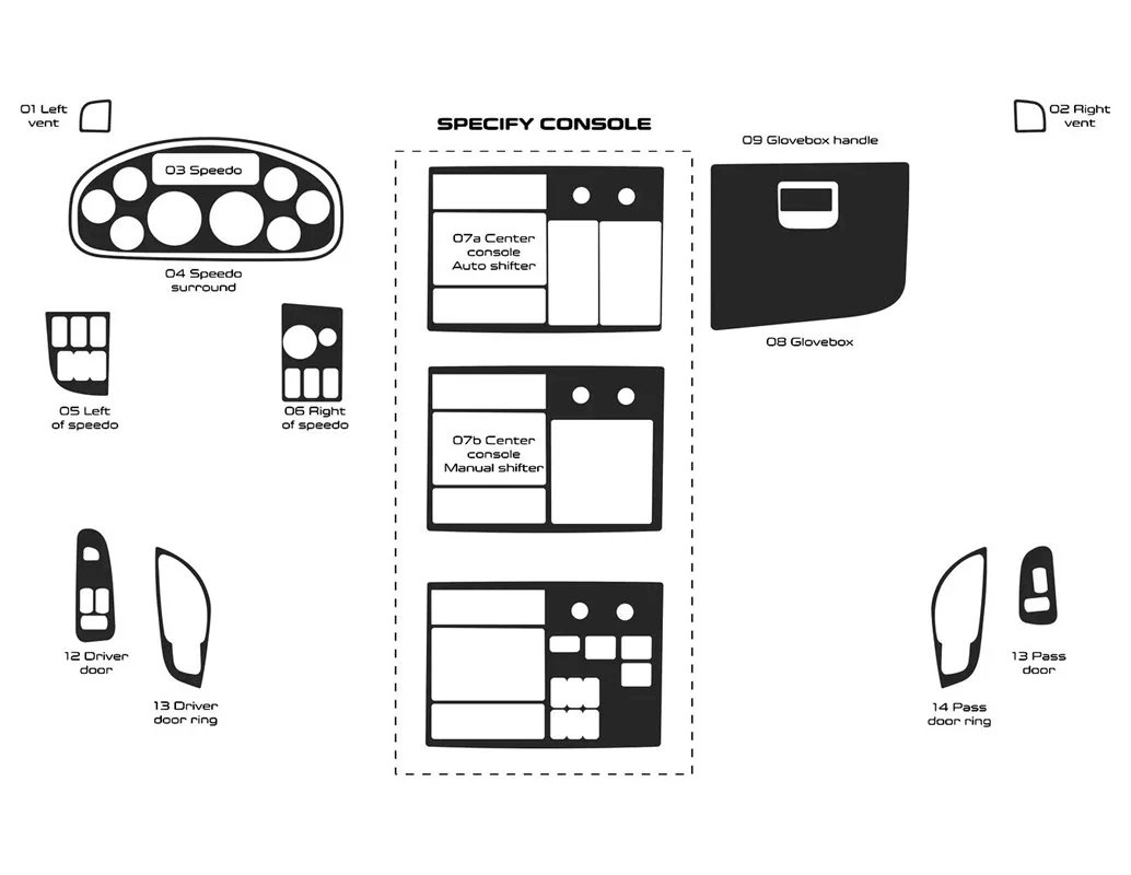 Camion Peterbilt 348 - Année 2014-2022 Kit de garniture de tableau de bord intérieur style cabine complet - 1