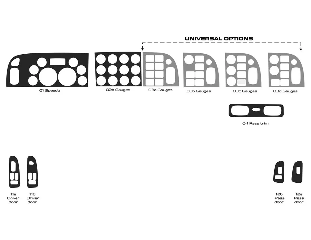 Camion Peterbilt 365 - Année 2016-2021 Style intérieur de la cabine Beaucoup d'origine Kit de garniture de tableau de bord - 1