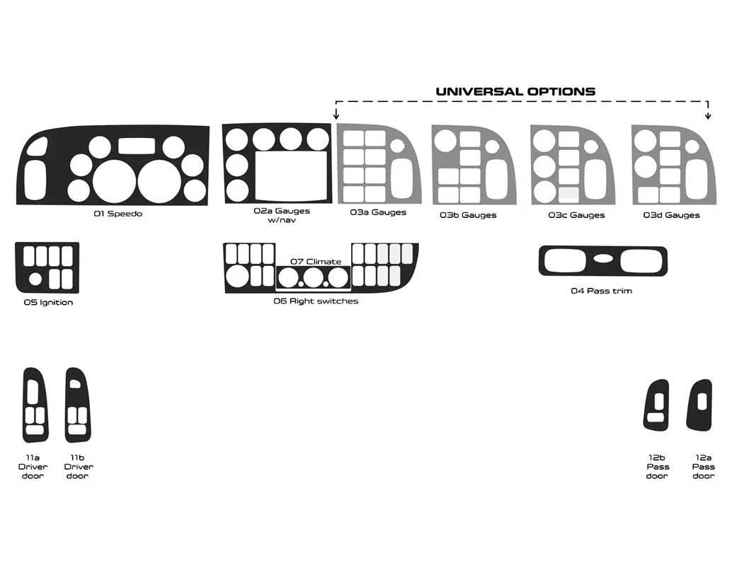 Camion Peterbilt 365 - Année 2016-2021 Kit de garniture de tableau de bord intérieur style cabine complet - 1