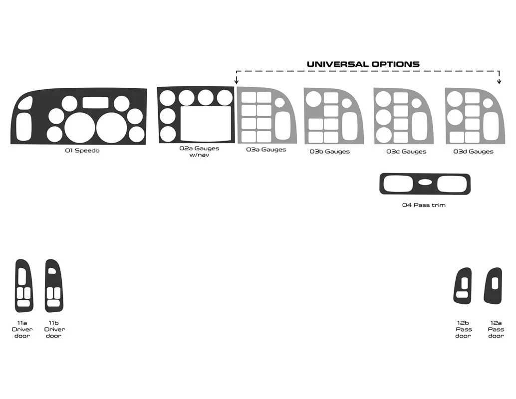 Peterbilt 365 Truck - Jaar 2016-2021 Interieur Cabinestijl Veel origineel Dash trim kit - 1