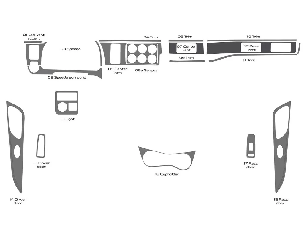 Camion Peterbilt 567 - Année 2022-2023 Kit de garniture de tableau de bord intérieur de style cabine complet - 1