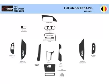 Fiat 124 Spyder 2012-2020 Intérieur WHZ Kit de garniture de tableau de bord 14 pièces - 1