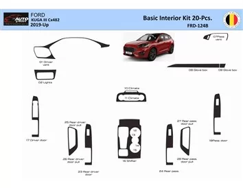 Car accessories Ford Kuga III 2019-Up Interior WHZ Dashboard trim kit 20 Parts