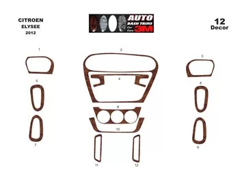 Car accessories Citroen Elys?e 01.2010 3D Interior Dashboard Trim Kit Dash Trim Dekor 12-Parts