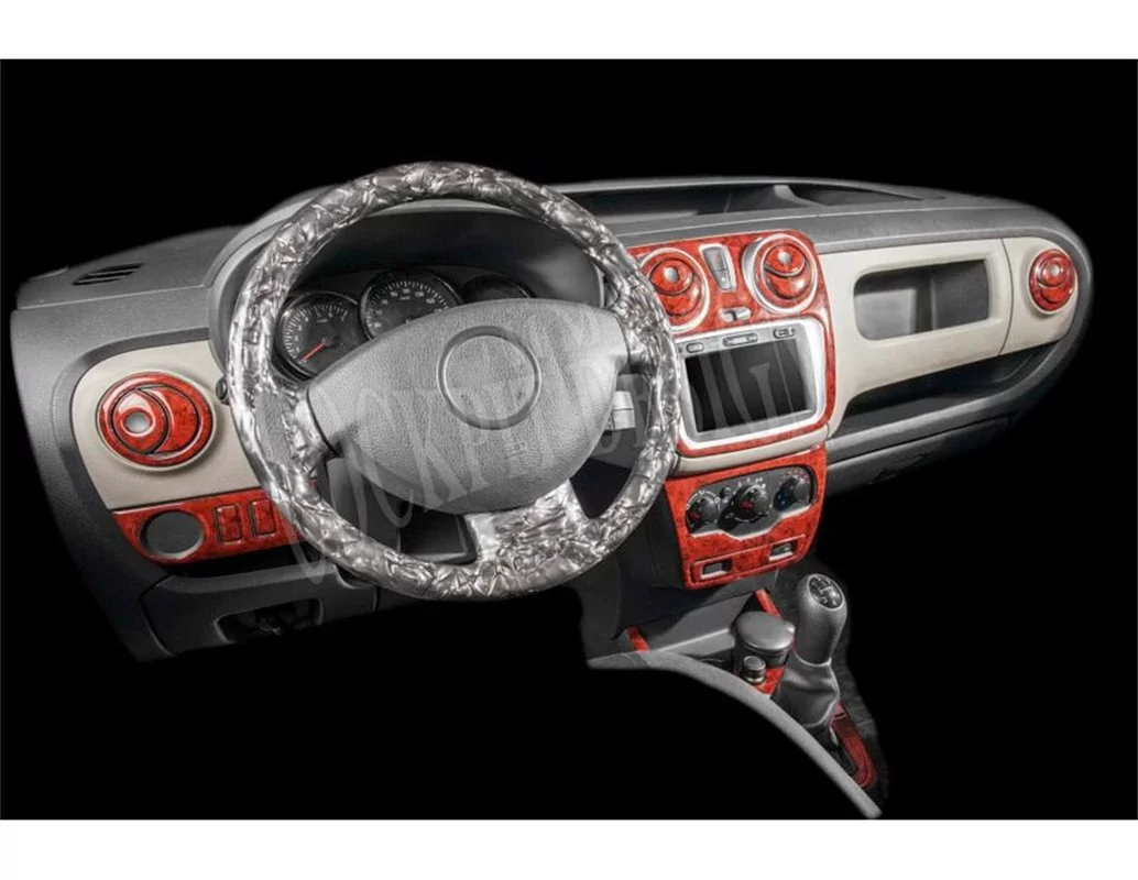 Dacia Lodgy 01.2010 Kit de garnitures de tableau de bord intérieur 3D Dash Trim Dekor 17-Parts - 1