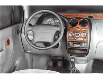 Daewoo Matiz 08.98-01.05 Kit de garniture de tableau de bord intérieur 3D Dash Trim Dekor 11-Parts - 1